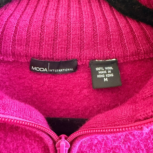Moda International Magenta Cowl Neck Wool Sweater - Picture 3 of 4